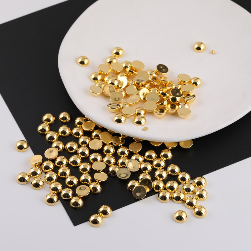 3-10mm Half Flat Bottom Beads Semicircle Gold Patches Diy Handmade Hair Clips Manicure