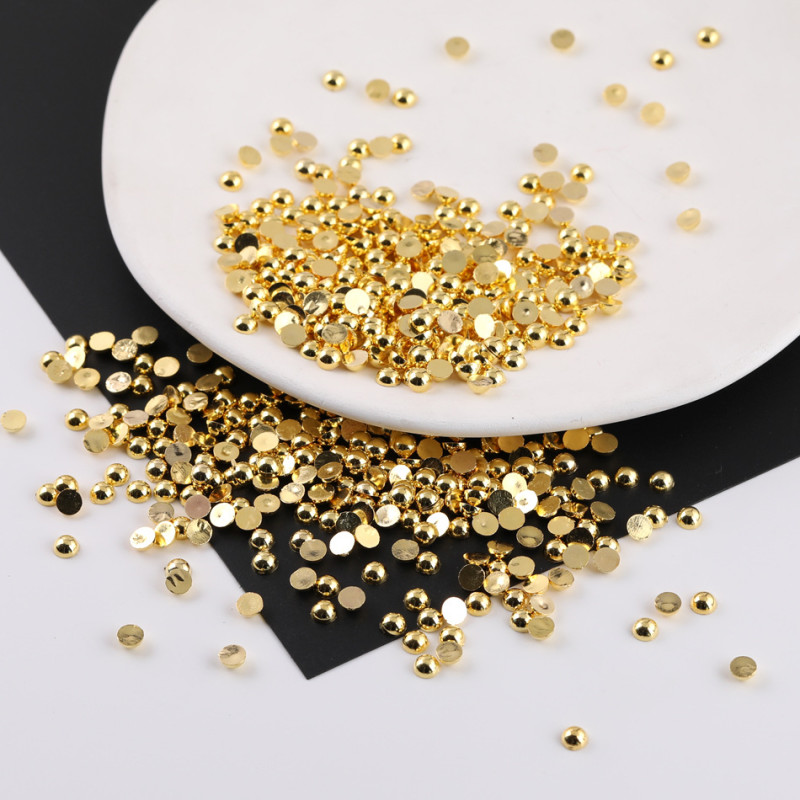 3-10mm Half Flat Bottom Beads Semicircle Gold Patches Diy Handmade Hair Clips Manicure