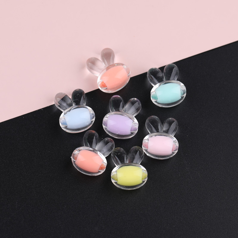 Colorful Transparent Inner Color Beads, Middle Round Love Five-pointed Star Loose
