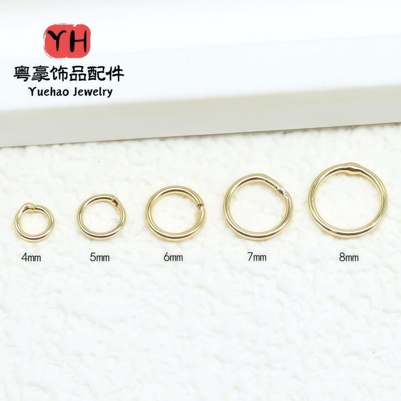 14k Gold Welded Copper Ring Closed Handmade Diy Finishing Circle Necklace Earrings