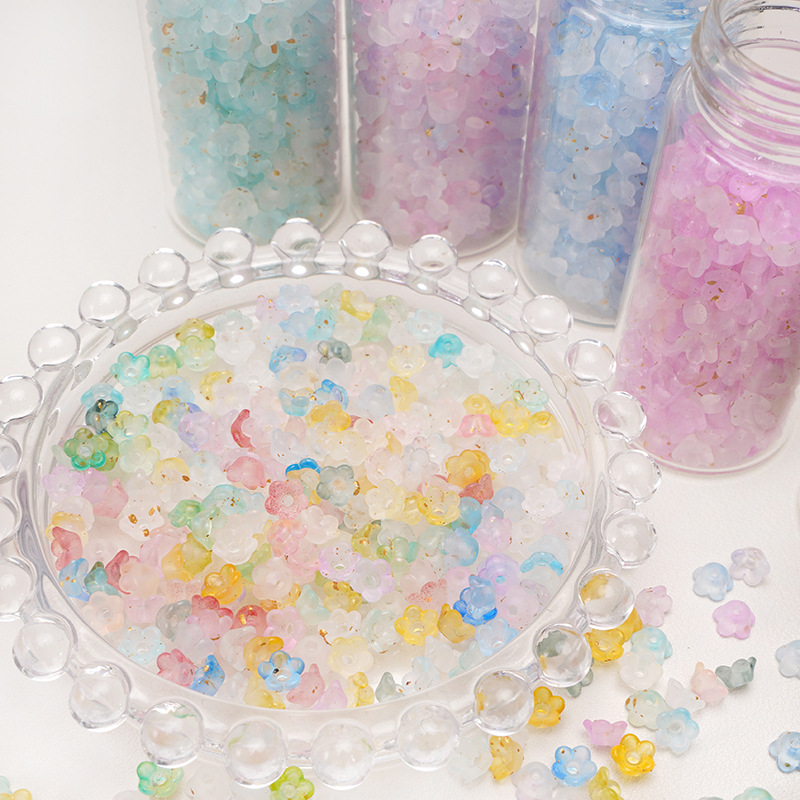 Cute Acrylic Gold Flower Beads Diy Handmade Bracelet Necklace Material Accessories Ear