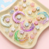 Acrylic Uv Plated Pearlescent Plum Blossom Double Hole Butterfly Star Moon Bead Pen