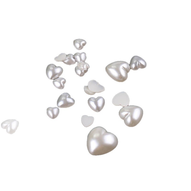 8-14mm Love Flat Bottom Pearl Patch Loose Beads Diy Handmade Manicure Headdress Material