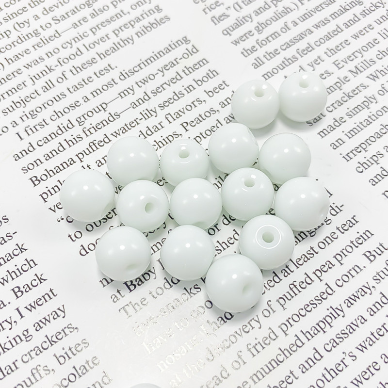 White Chalcedony Glass Beads Black Straight Hole Weighing High Transparent Crystal Diy