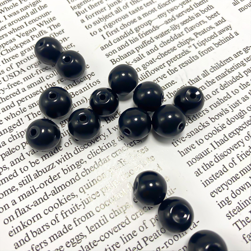White Chalcedony Glass Beads Black Straight Hole Weighing High Transparent Crystal Diy