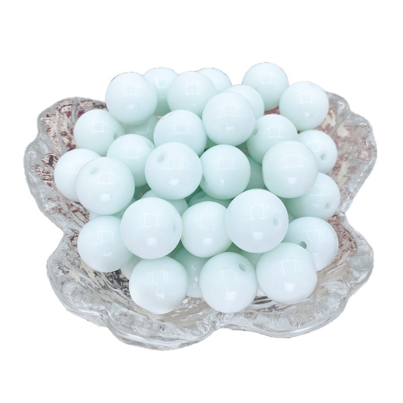 White Chalcedony Glass Beads Black Straight Hole Weighing High Transparent Crystal Diy