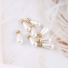 Imitation Pearl Inlaid with Diamond Drop-shaped Pendant Clothing Bracelet Handmade Gift