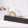 Imitation Pearl Inlaid with Diamond Drop-shaped Pendant Clothing Bracelet Handmade Gift
