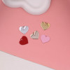 Simple Glossy Love Heart-shaped Letterless Alloy Accessories Pendant Diy Handmade