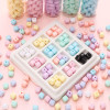 8mm Acrylic Solid Color Imitation Glass Three-dimensional Square Beads String Loose