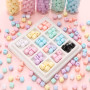 8mm Acrylic Solid Color Imitation Glass Three-dimensional Square Beads String Loose
