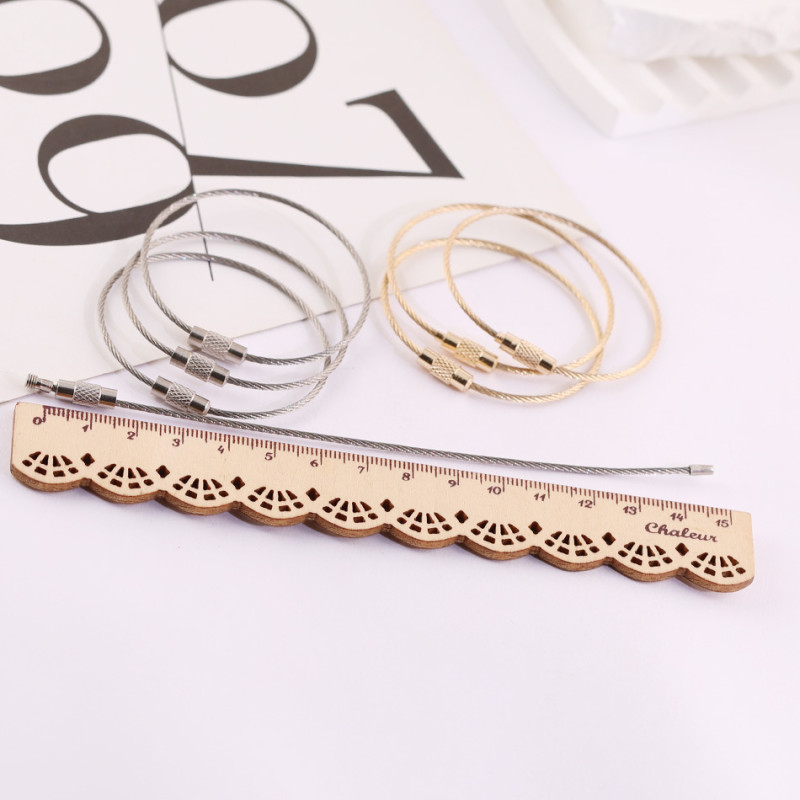 Kc Gold and White K Wire Ring Rope Key Diy Keychain Key Pendant Handmade Accessories