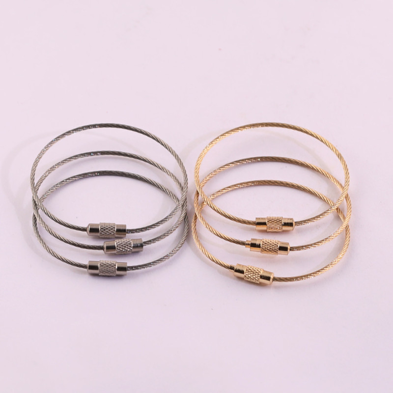 Kc Gold and White K Wire Ring Rope Key Diy Keychain Key Pendant Handmade Accessories