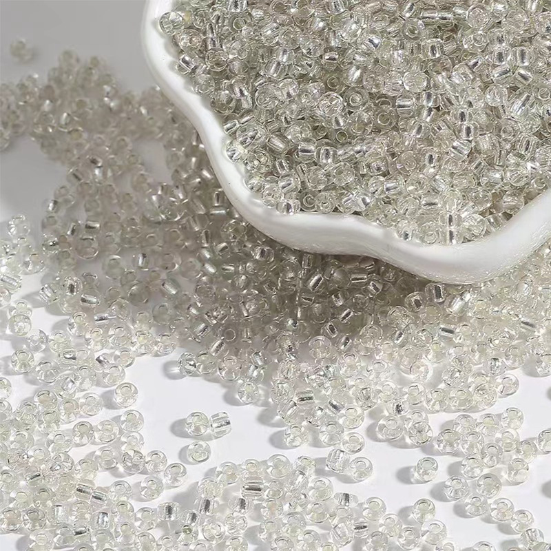 Rice Beads Weighing Weight Separation with 2-4mm Large Packaging Glass Filled Silver