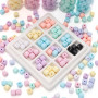 8mm Acrylic Solid Color Imitation Glass Three-dimensional Square Bead Pendant Bracelet