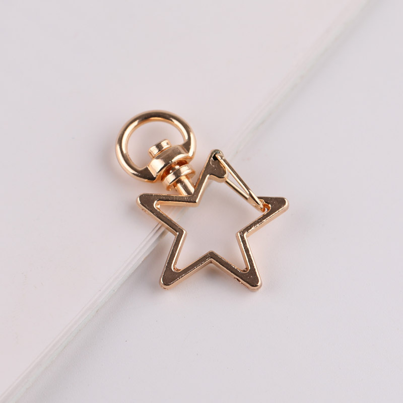 Five-pointed Star Metal Keychain Jewelry Accessories Bag Charms Snap Button Connection
