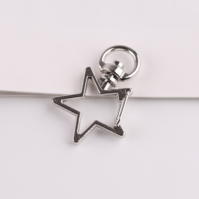 Five-pointed Star Metal Keychain Jewelry Accessories Bag Charms Snap Button Connection