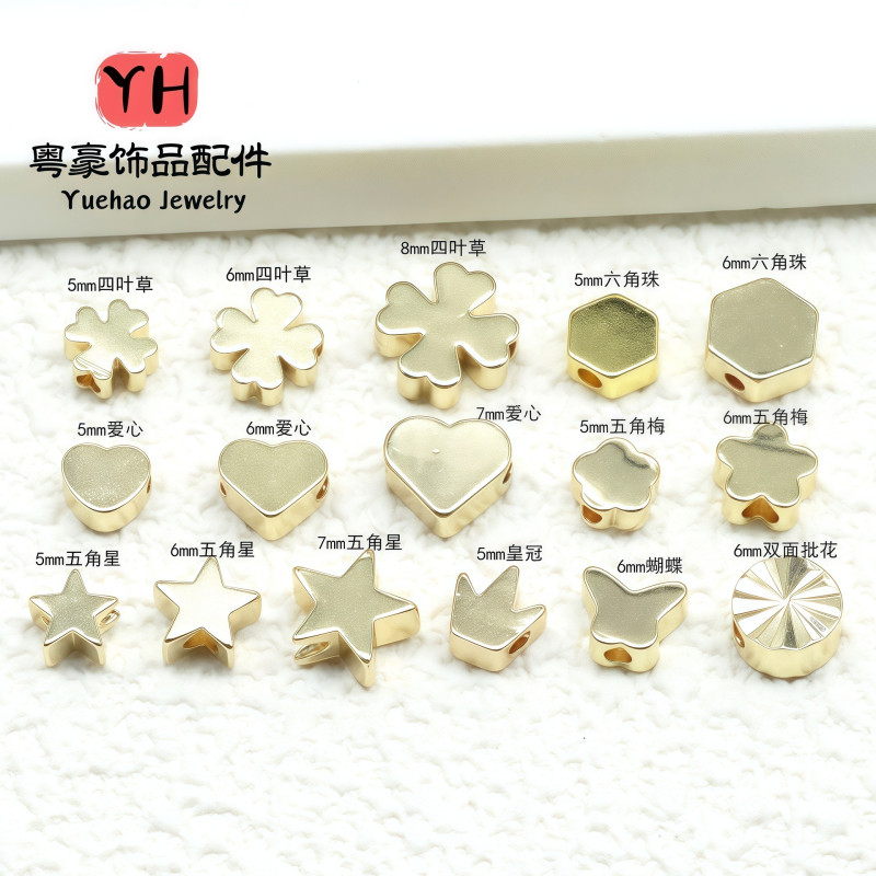 14/18k Color-preserving Gold-covered Accessories Love Five-pointed Star Glossy Loose