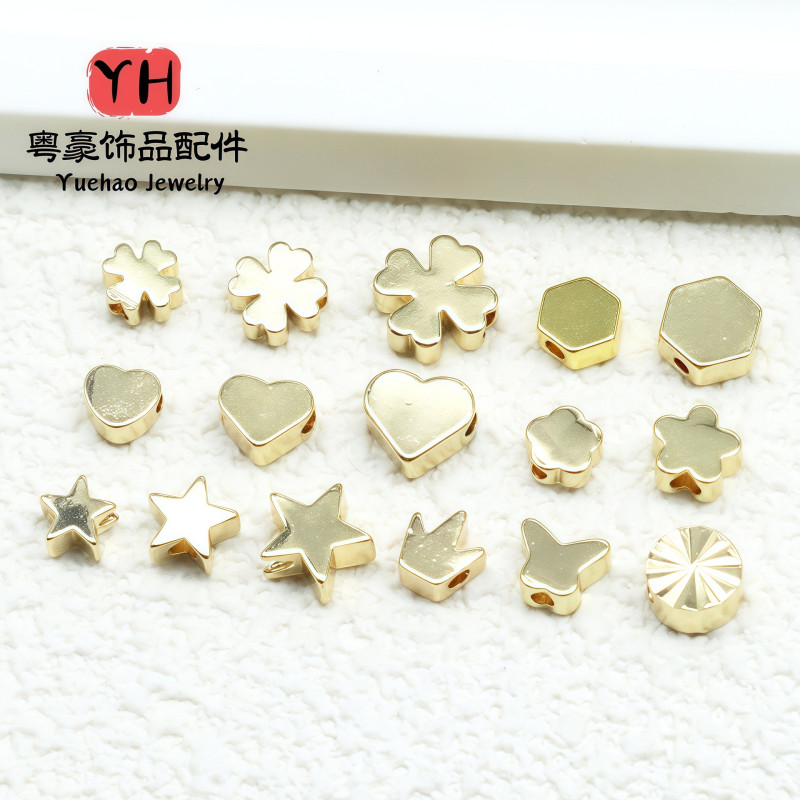 14/18k Color-preserving Gold-covered Accessories Love Five-pointed Star Glossy Loose