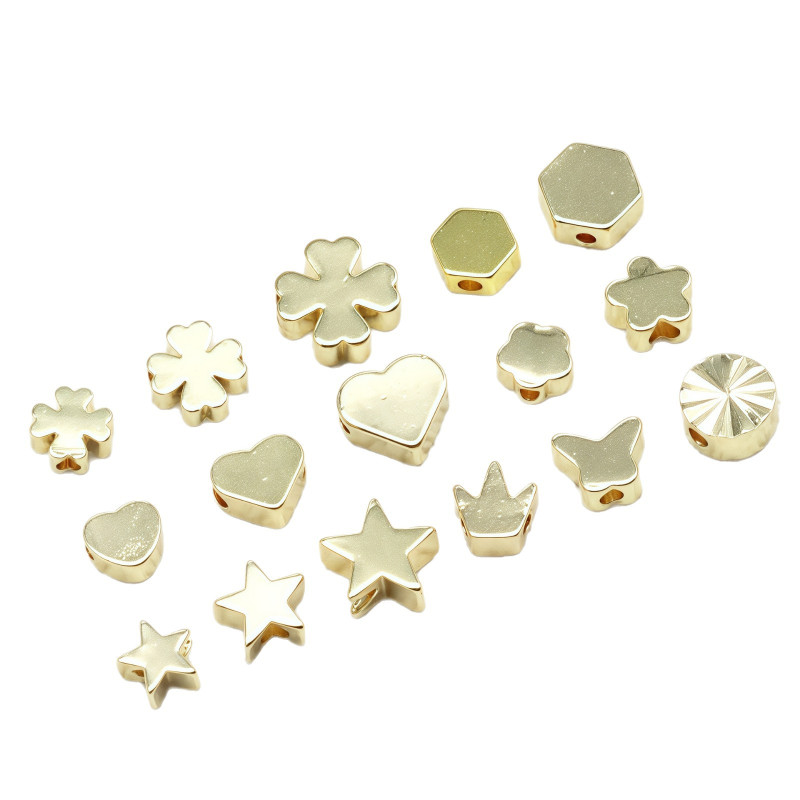 14/18k Color-preserving Gold-covered Accessories Love Five-pointed Star Glossy Loose