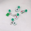 Creative Simulation Mahjong Fortune Red Dice Set Keychain Pendant School Bag Car Jewelry