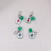 Creative Simulation Mahjong Fortune Red Dice Set Keychain Pendant School Bag Car Jewelry