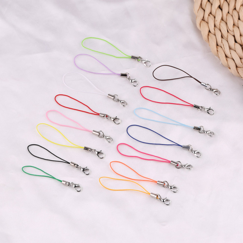Colorful Mobile Phone Rope with Lobster Clasp Diy Doll Jewelry Pendant Sling Lanyard Diy