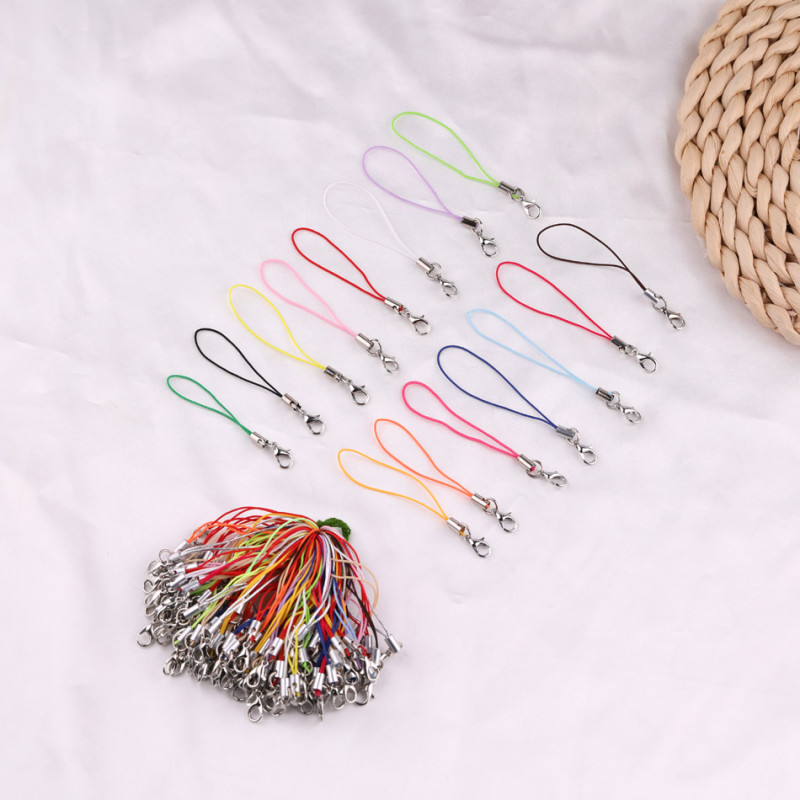Colorful Mobile Phone Rope with Lobster Clasp Diy Doll Jewelry Pendant Sling Lanyard Diy