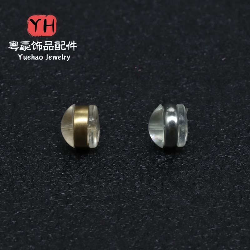 Diy Earrings Accessories 18k Real Gold Plating Transparent Plastic Silicone Ear Plugs