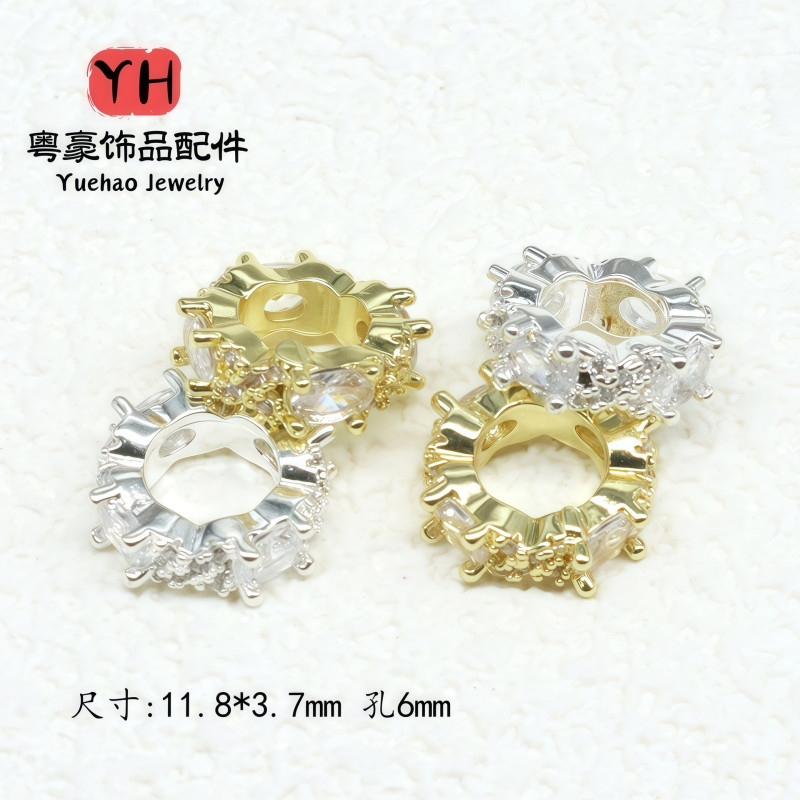 Color-preserving Zircon Spacer Beads, Full Drilled Large Hole Barrel Diy Bracelets