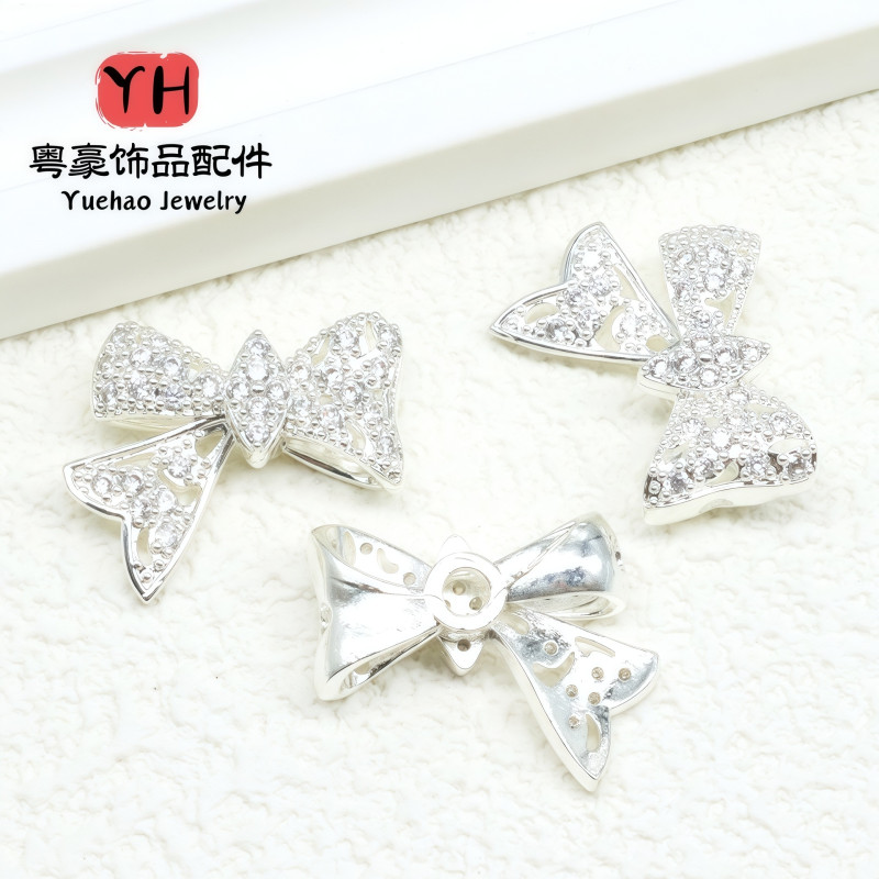 14k Gold-filled Color-protected Zirconium-filled Diamond Bow Beaded Crystal Accessories