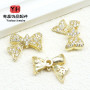 14k Gold-filled Color-protected Zirconium-filled Diamond Bow Beaded Crystal Accessories