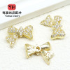 14k Gold-filled Color-protected Zirconium-filled Diamond Bow Beaded Crystal Accessories