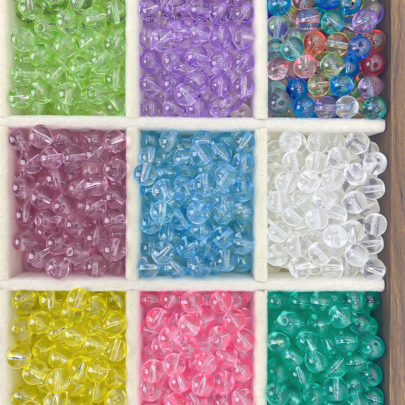 8mm Transparent Glass Ball Diy Ice Beads Diy Beading Handmade Material Bracelet Necklace