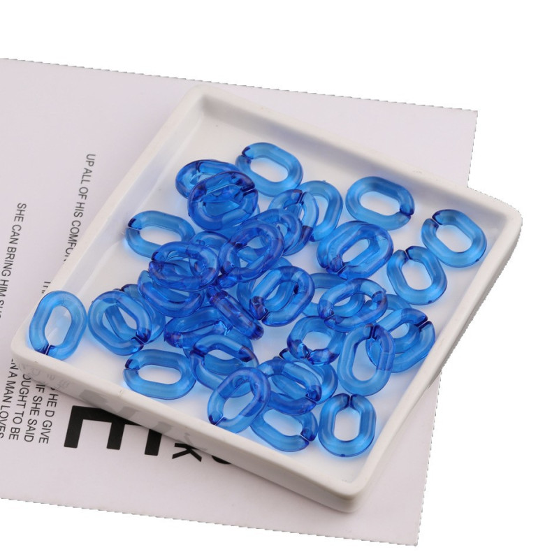 19*14mm Color Transparent Resin Chain Buckle Diy Mobile Phone Ring Bag Diy Jewelry