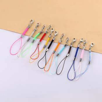 Colorful Braided Rope with Lobster Clasp Mobile Phone Jewelry Decoration Diy Accessories
