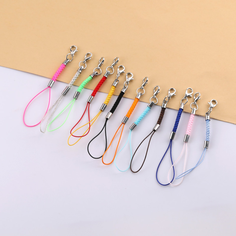 Colorful Braided Rope with Lobster Clasp Mobile Phone Jewelry Decoration Diy Accessories