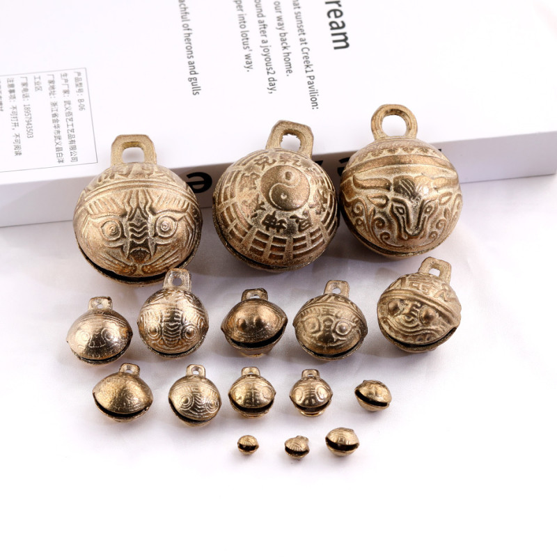 11-53mm retro tiger head bell diy animal pet bell jewelry accessories decoration