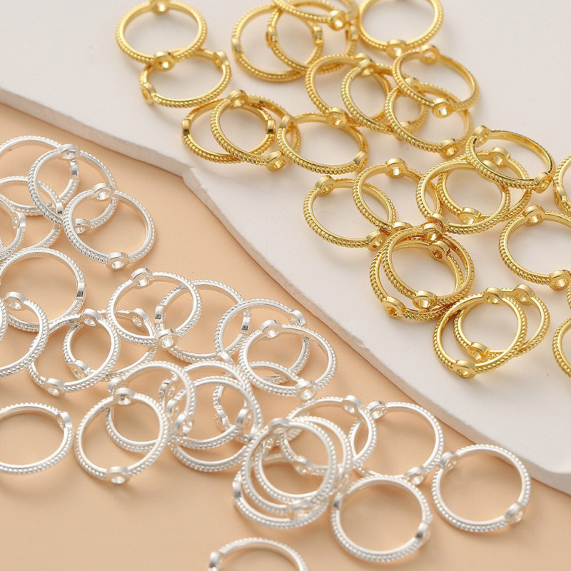 18k Real Gold Color-preserving Lace Beads and Bead Hoops Twist Double-hole Hand-beading