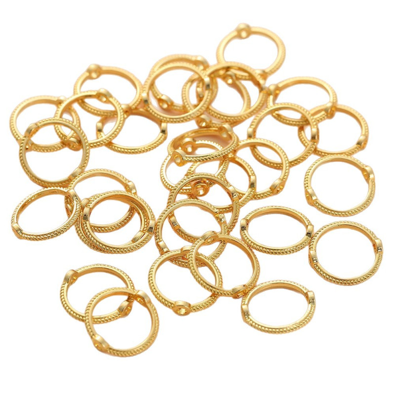 18k Real Gold Color-preserving Lace Beads and Bead Hoops Twist Double-hole Hand-beading
