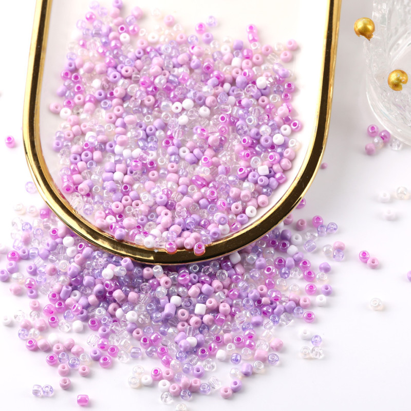 Mixed Color Tube Glass Transparent Rice Beads Millet Diy Handmade Bracelet Loose Beading