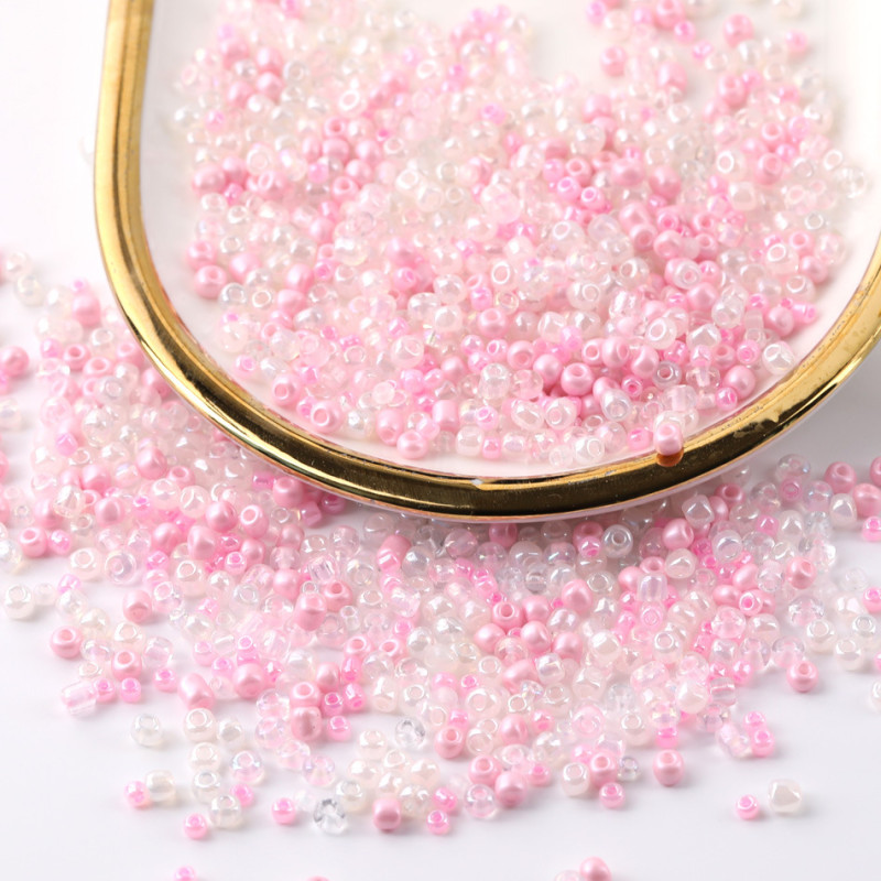 Mixed Color Tube Glass Transparent Rice Beads Millet Diy Handmade Bracelet Loose Beading