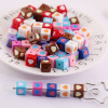 12mm Color Love Heart-shaped Resin Square Beads Straight Hole Three-dimensional Loose Diy