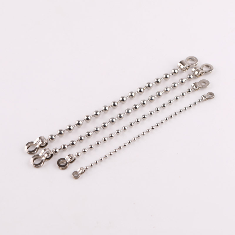 2.4-8mm Metal Slide Buckle Ball Bead Chain Connecting Jewelry Accessories Tag Double Ring