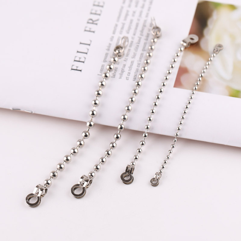 2.4-8mm Metal Slide Buckle Ball Bead Chain Connecting Jewelry Accessories Tag Double Ring