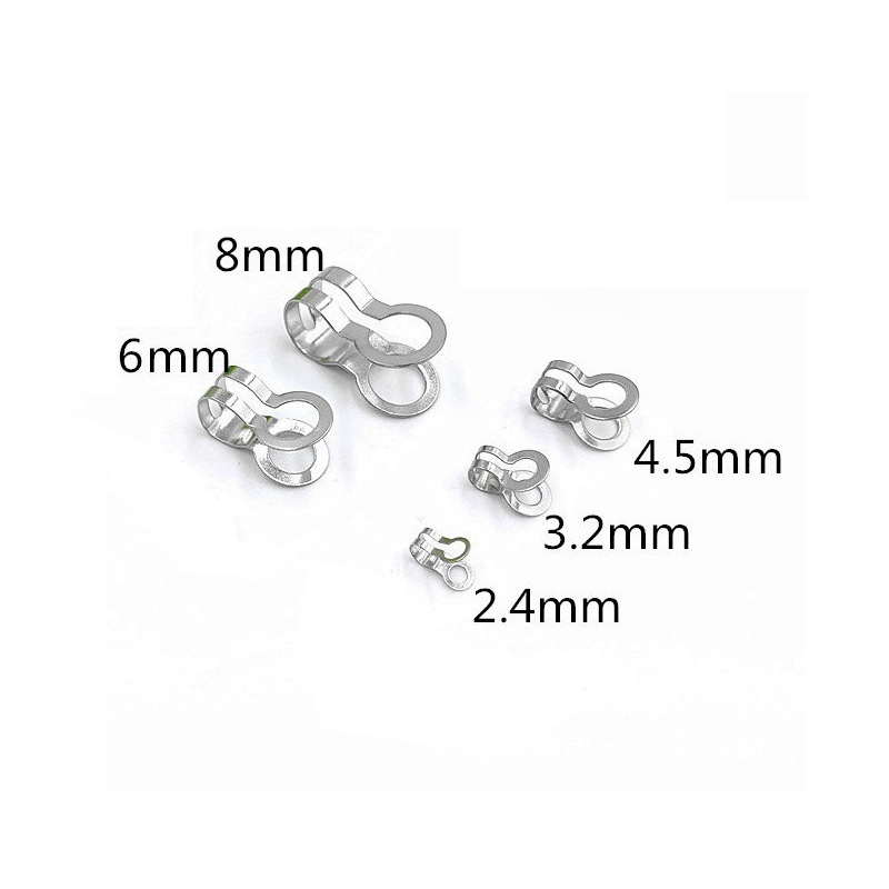 2.4-8mm Metal Slide Buckle Ball Bead Chain Connecting Jewelry Accessories Tag Double Ring