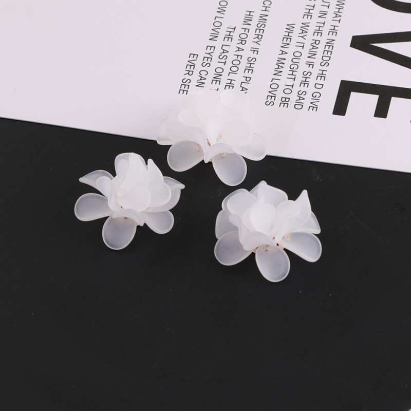 Simple Frosted Three-dimensional Camellia with Tray Jewelry Accessories Diy Handmade Hair