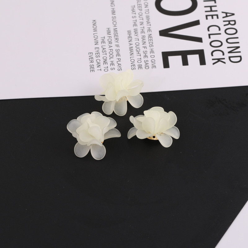 Simple Frosted Three-dimensional Camellia with Tray Jewelry Accessories Diy Handmade Hair