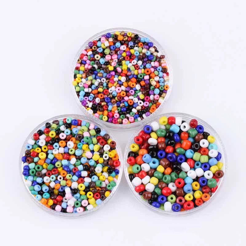 2-4mm Color Solid Glass Rice Beads Loose Diy Handmade Beaded Bracelet Necklace Spacer