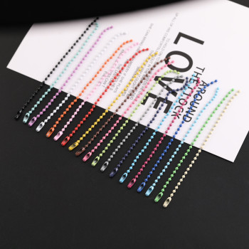 2.4*12cm Metal Color Paint Bead Chain Wave Diy Jewelry Accessories Doll Tag Hanging